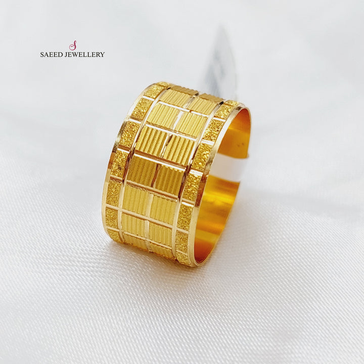 21K Gold CNC Wedding Ring by Saeed Jewelry - Image 1