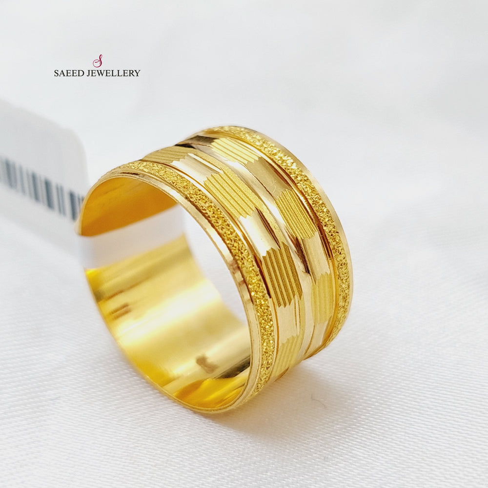 21K Gold CNC Wedding Ring by Saeed Jewelry - Image 2