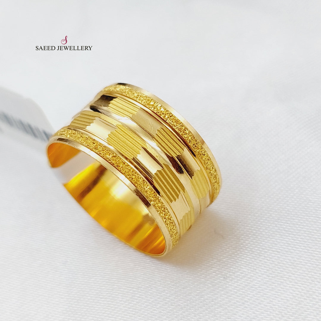 21K CNC Wedding Ring Made of 21K Yellow Gold by Saeed Jewelry-22803