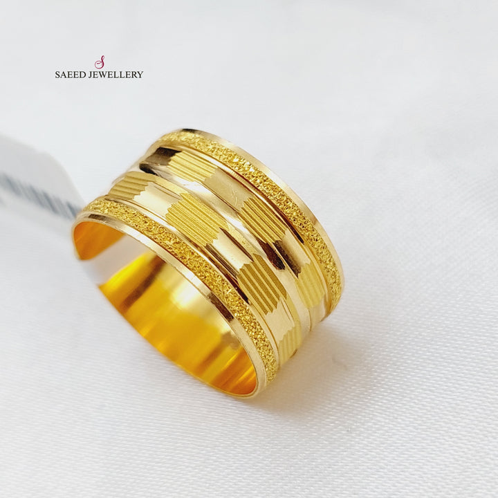 21K CNC Wedding Ring Made of 21K Yellow Gold by Saeed Jewelry-22803