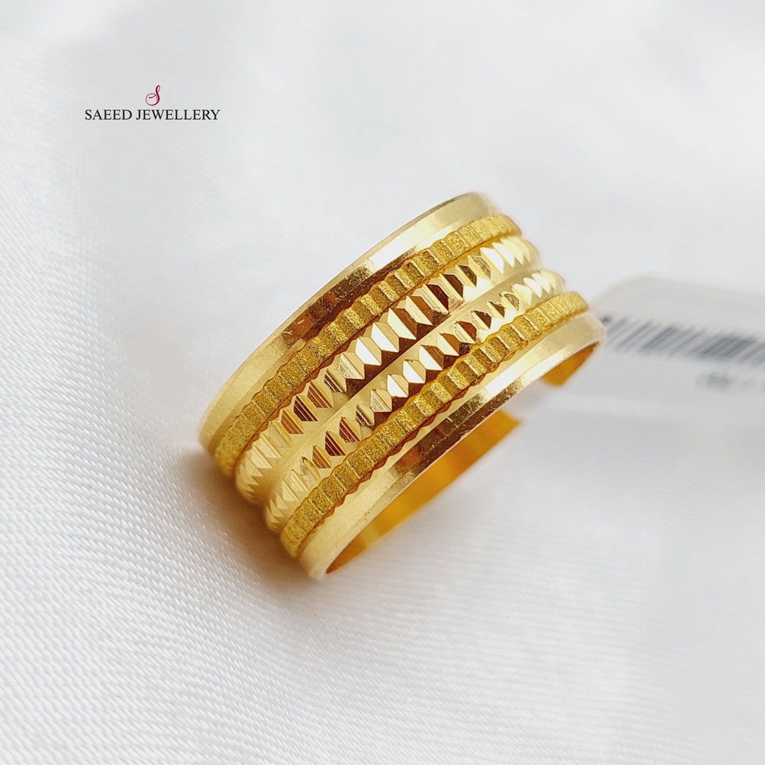 21K Gold CNC Wedding Ring by Saeed Jewelry - Image 3