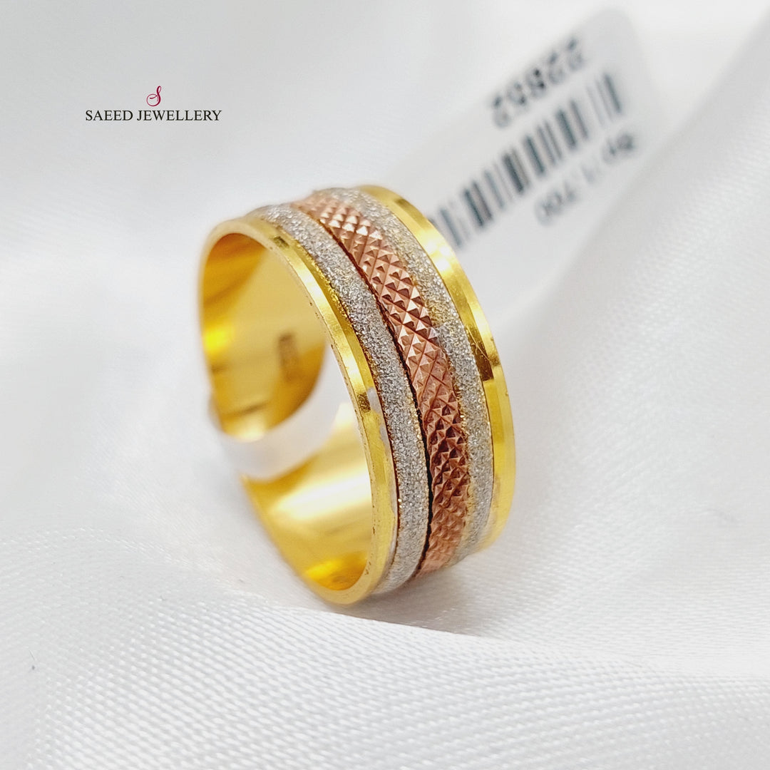 21K Gold CNC Wedding Ring by Saeed Jewelry - Image 4