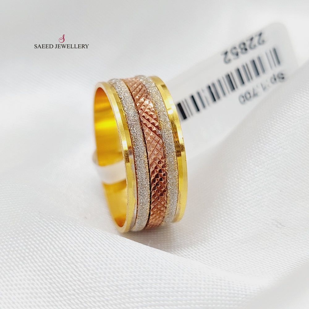 21K Gold CNC Wedding Ring by Saeed Jewelry - Image 2