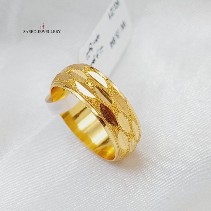 21K Gold CNC Wedding Ring by Saeed Jewelry - Image 1