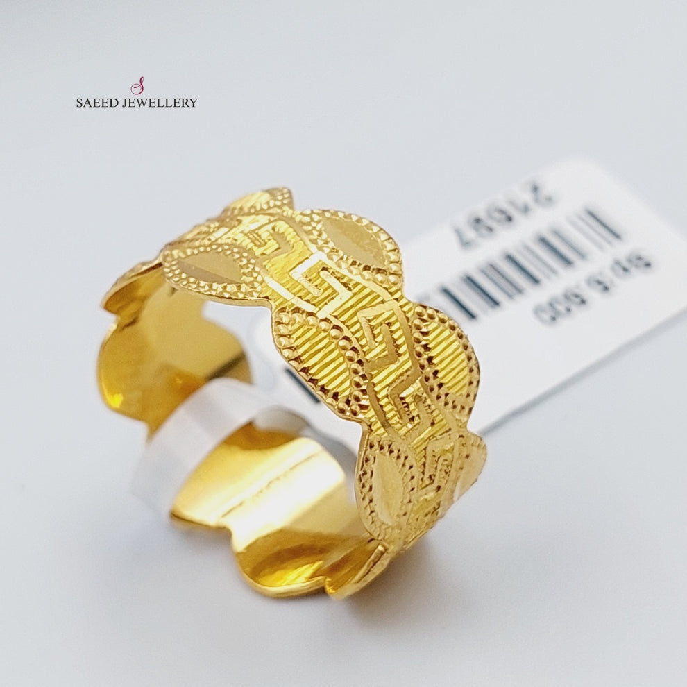 21K CNC Wedding Ring Made of 21K Yellow Gold by Saeed Jewelry-24972