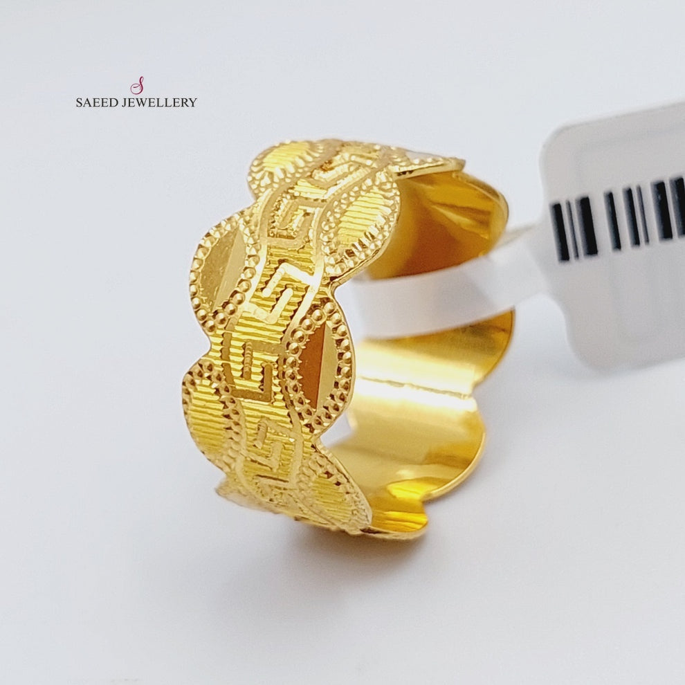 21K CNC Wedding Ring Made of 21K Yellow Gold by Saeed Jewelry-24972