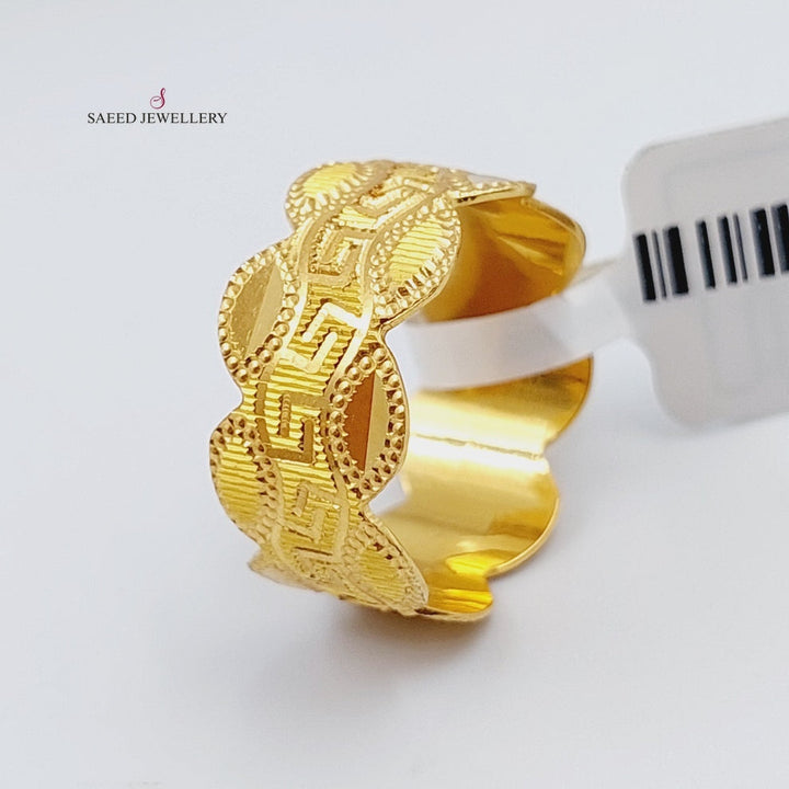 21K CNC Wedding Ring Made of 21K Yellow Gold by Saeed Jewelry-24972
