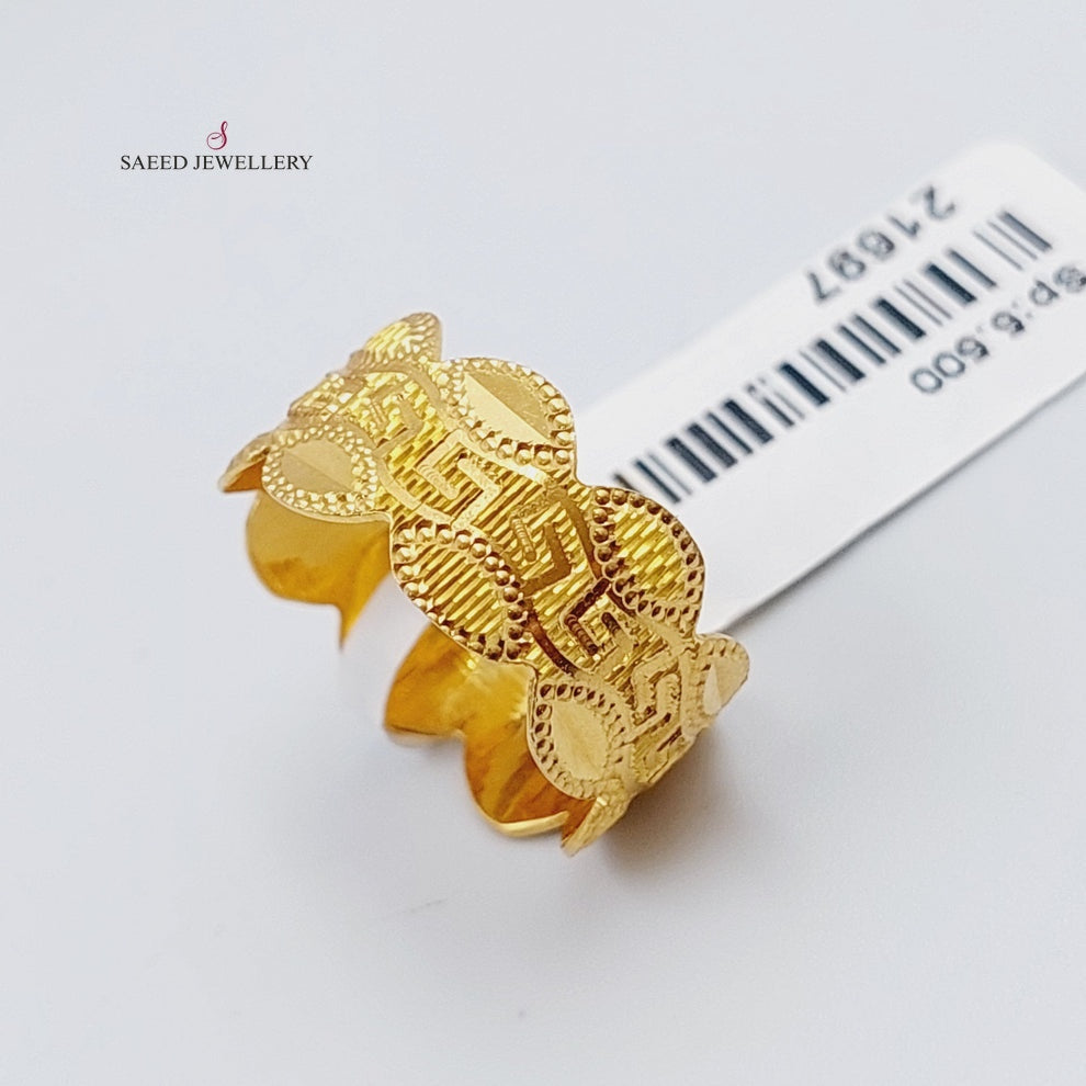 21K CNC Wedding Ring Made of 21K Yellow Gold by Saeed Jewelry-24972