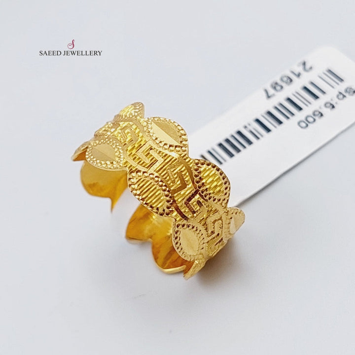 21K CNC Wedding Ring Made of 21K Yellow Gold by Saeed Jewelry-24972