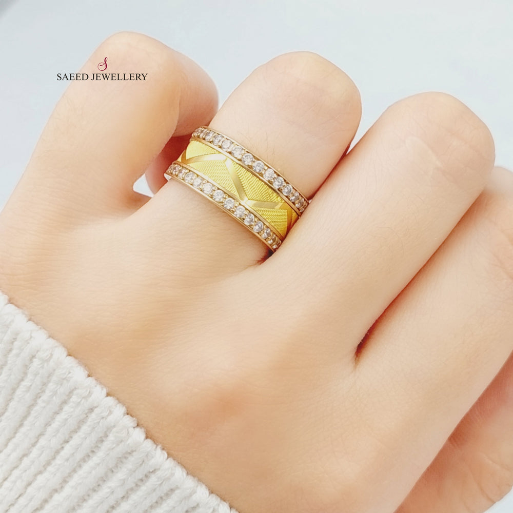 21K CNC Wedding Ring Made of 21K Yellow Gold by Saeed Jewelry-25978