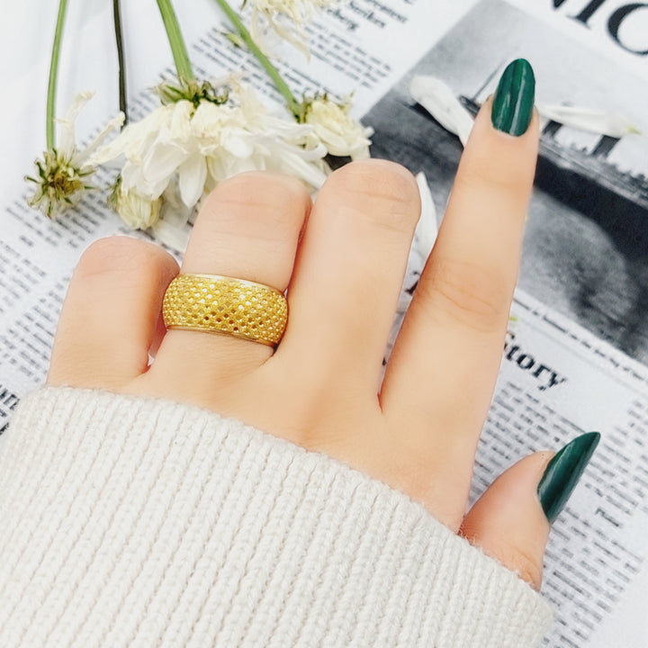 21K CNC Wedding Ring Made of 21K Yellow Gold by Saeed Jewelry-26165