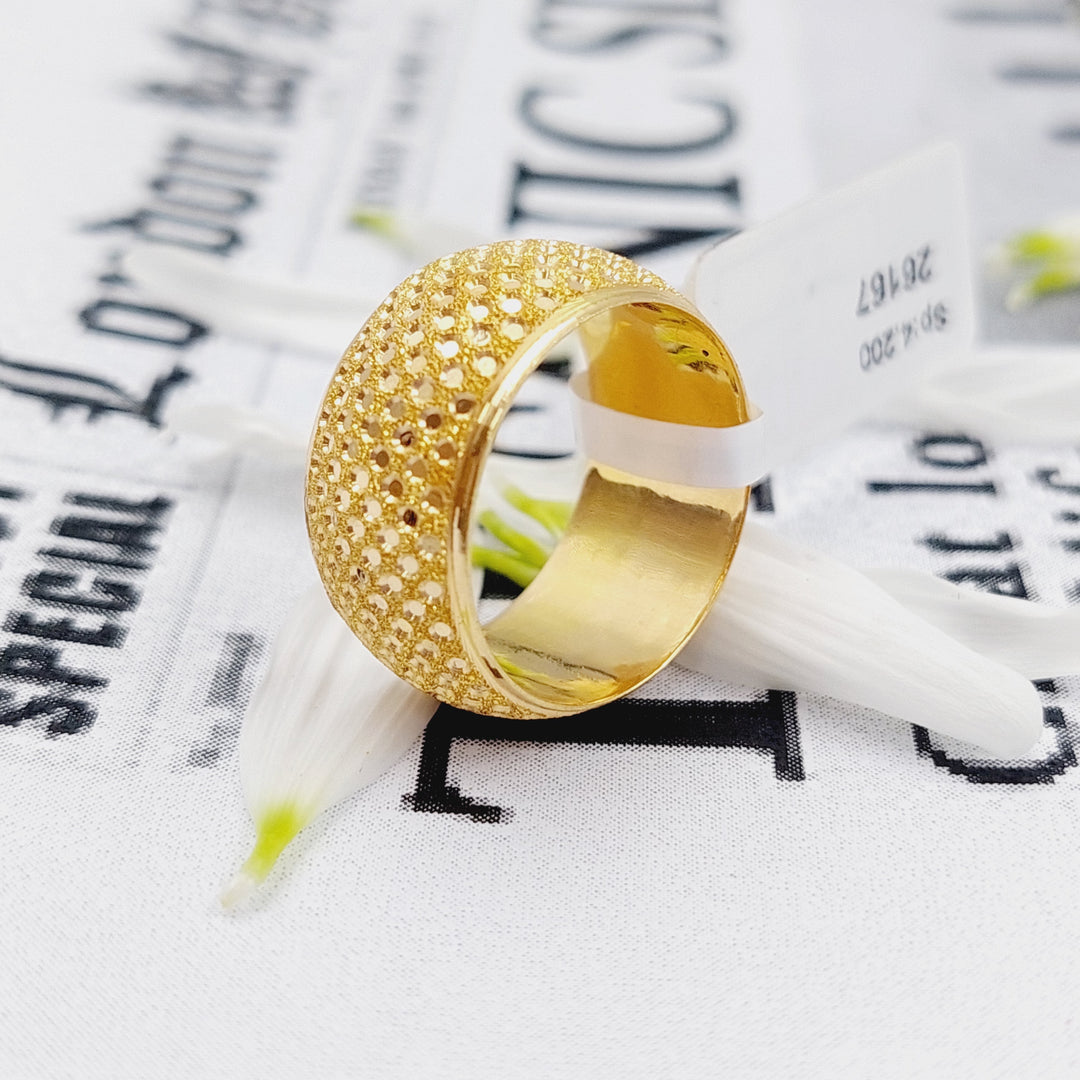 21K CNC Wedding Ring Made of 21K Yellow Gold by Saeed Jewelry-26165