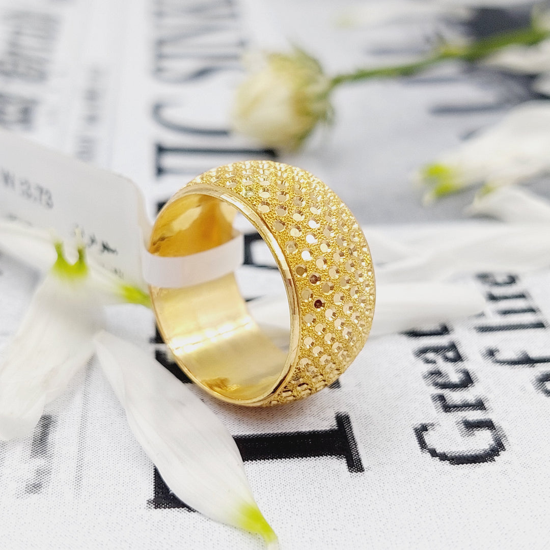21K CNC Wedding Ring Made of 21K Yellow Gold by Saeed Jewelry-26165