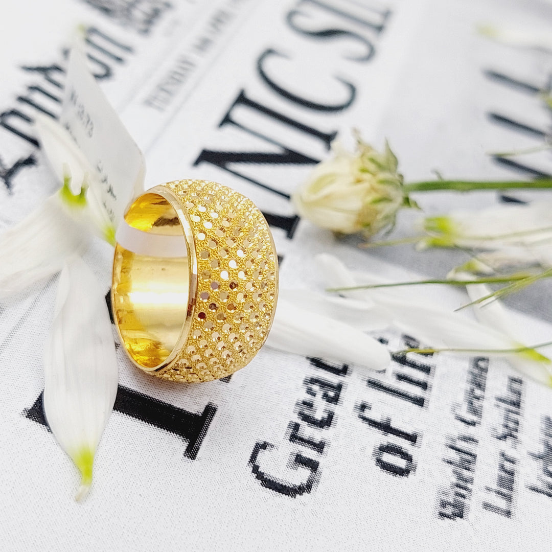 21K CNC Wedding Ring Made of 21K Yellow Gold by Saeed Jewelry-26165