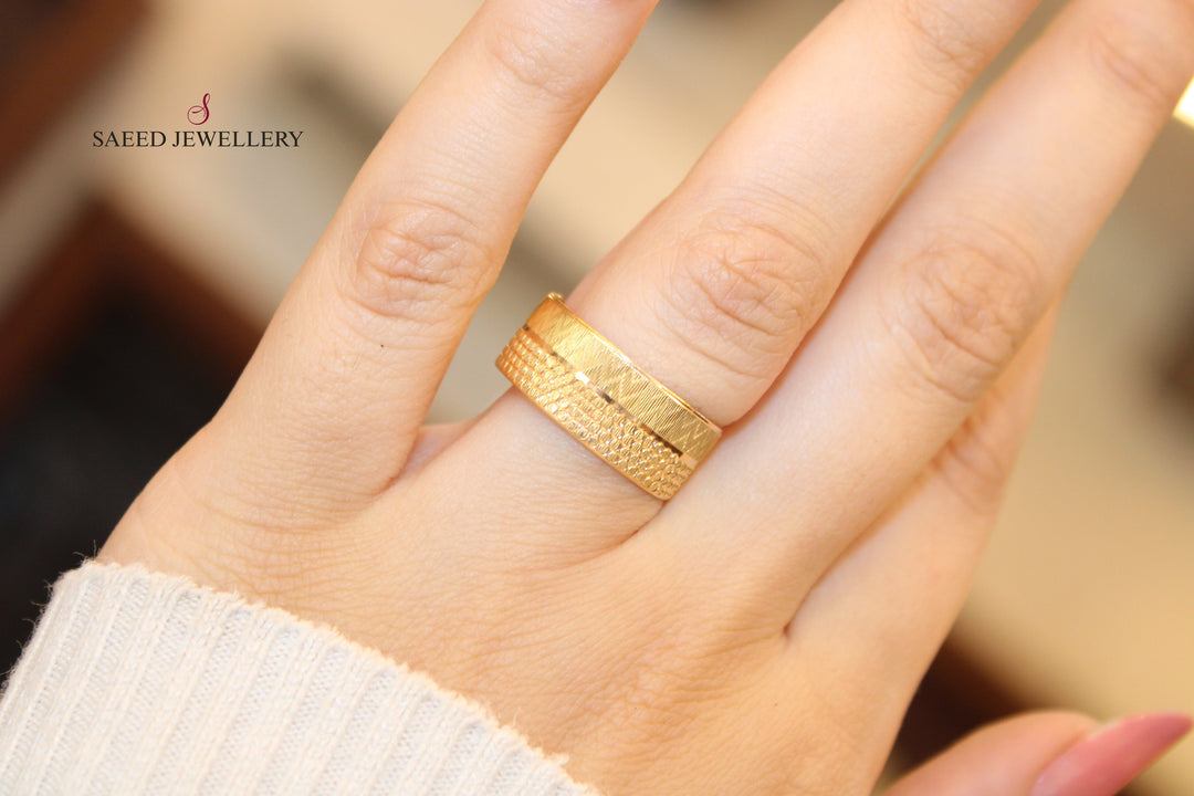 21K Gold CNC Wedding Ring by Saeed Jewelry - Image 6