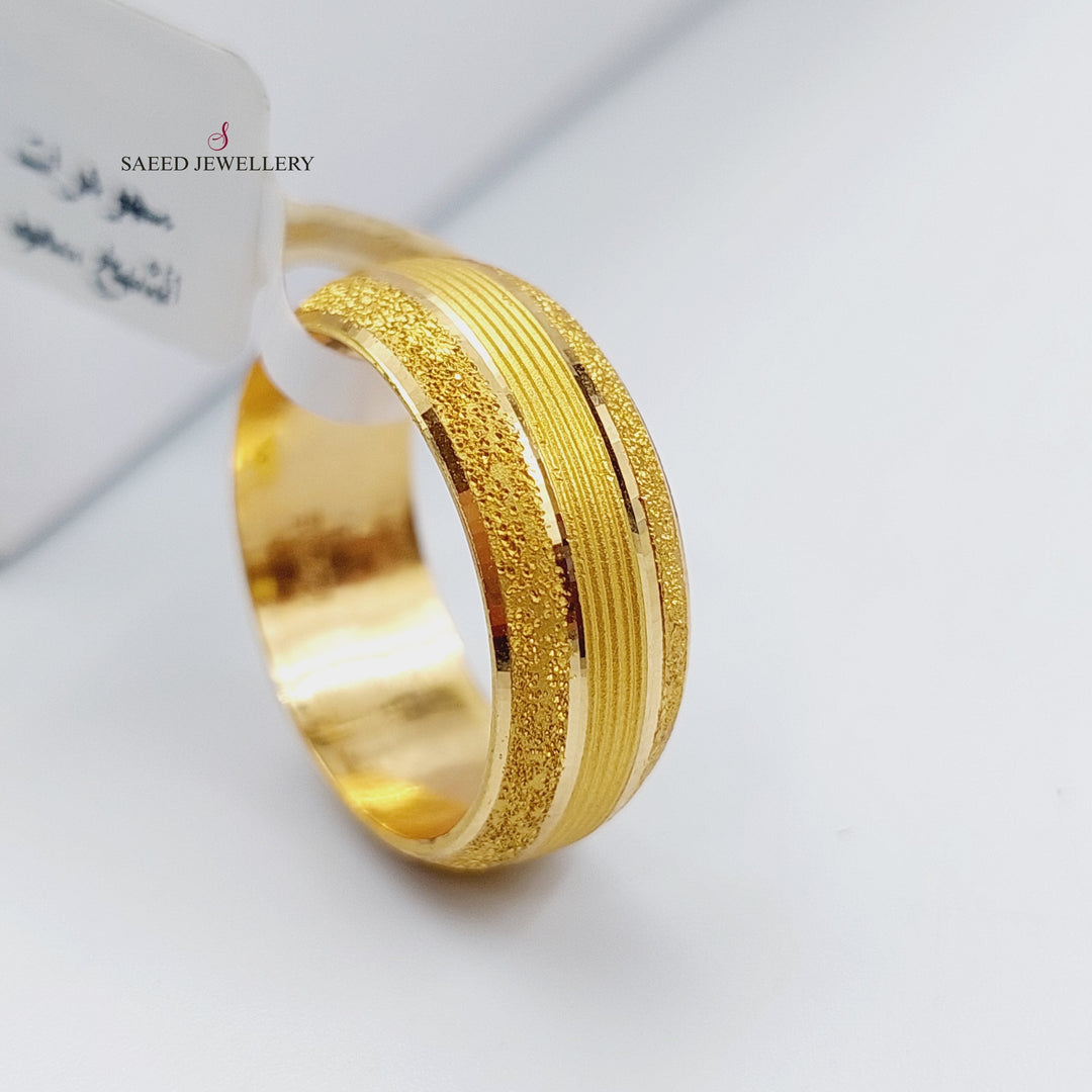 21K Gold CNC Wedding Ring by Saeed Jewelry - Image 1