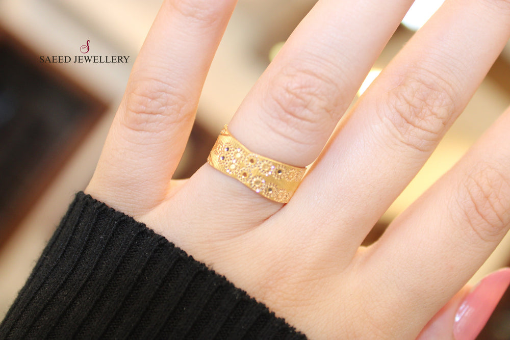 21K Gold CNC Wedding Ring by Saeed Jewelry - Image 2