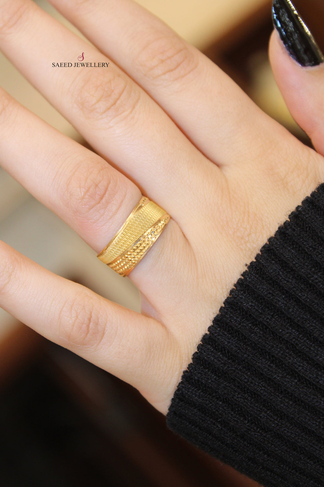 21K Gold CNC Wedding Ring by Saeed Jewelry - Image 14