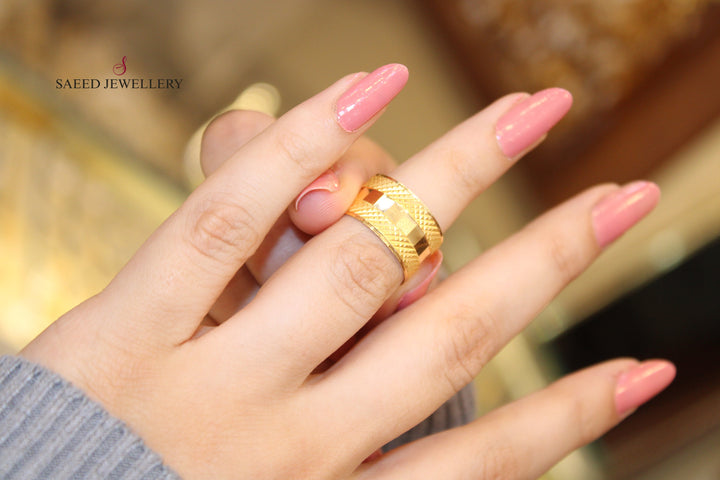 21K Gold CNC Wedding Ring by Saeed Jewelry - Image 4