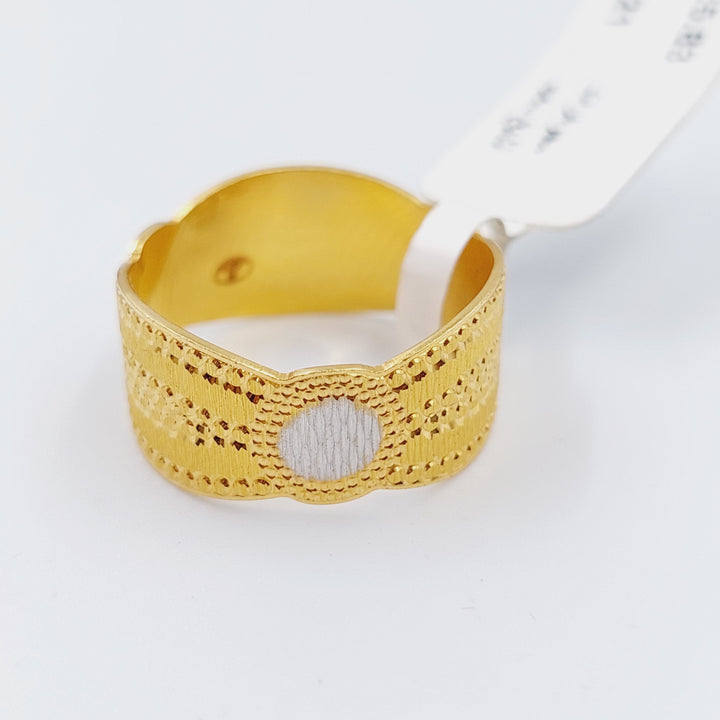 21K Gold CNC Wedding Ring ribbed by Saeed Jewelry - Image 3