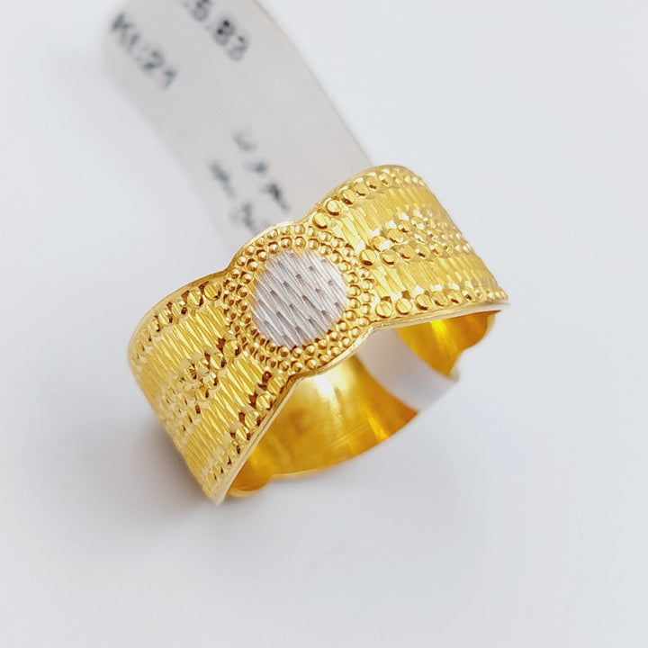 21K Gold CNC Wedding Ring ribbed by Saeed Jewelry - Image 5