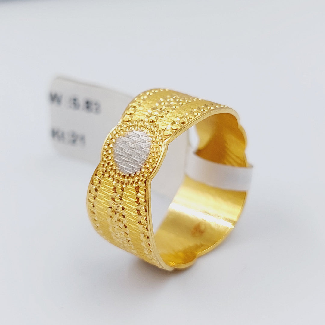 21K Gold CNC Wedding Ring ribbed by Saeed Jewelry - Image 1