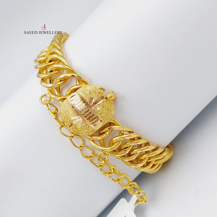 21K Gold Chain Bracelet by Saeed Jewelry - Image 10