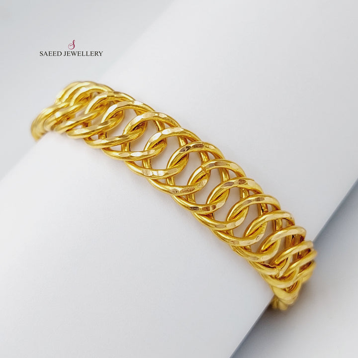 21K Gold Chain Bracelet by Saeed Jewelry - Image 4