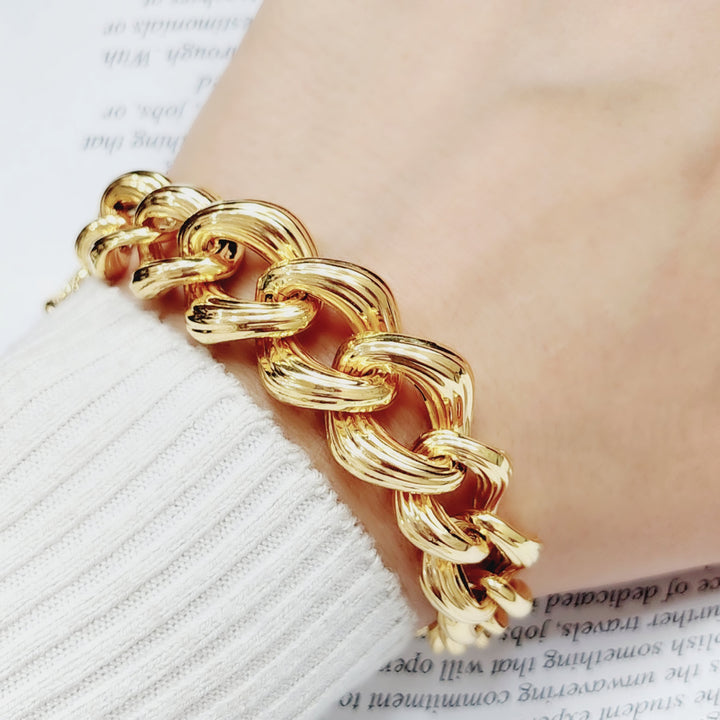 21K Gold Chain Bracelet by Saeed Jewelry - Image 3