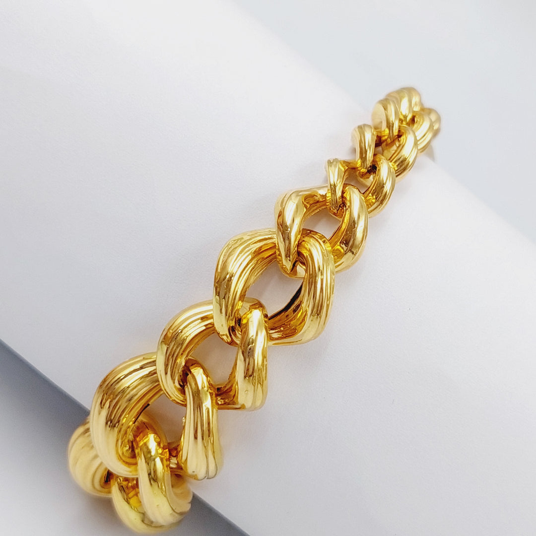 21K Gold Chain Bracelet by Saeed Jewelry - Image 4