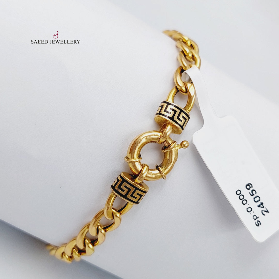 21K Gold Chain Bracelet by Saeed Jewelry - Image 3