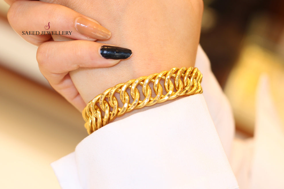 21K Gold Chain Bracelet by Saeed Jewelry - Image 3