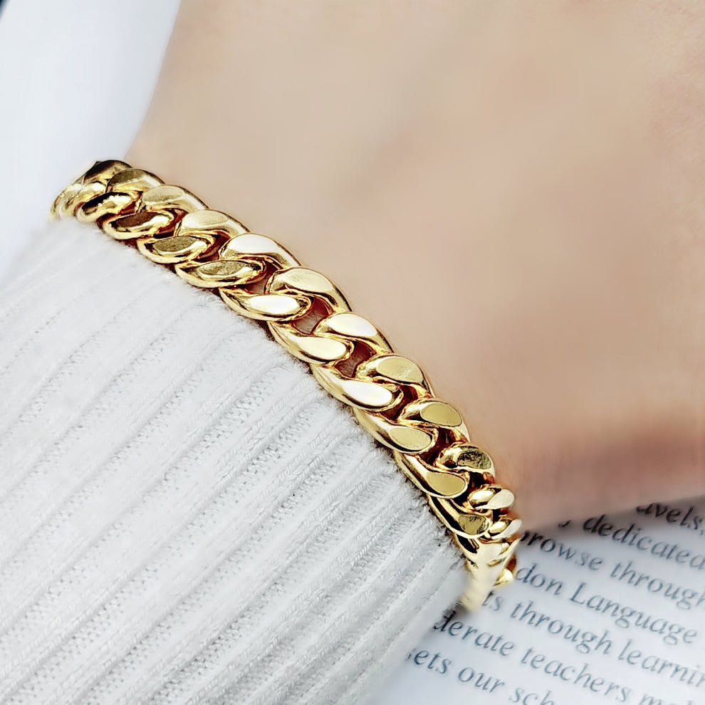 21K Gold Chain Bracelet by Saeed Jewelry - Image 2