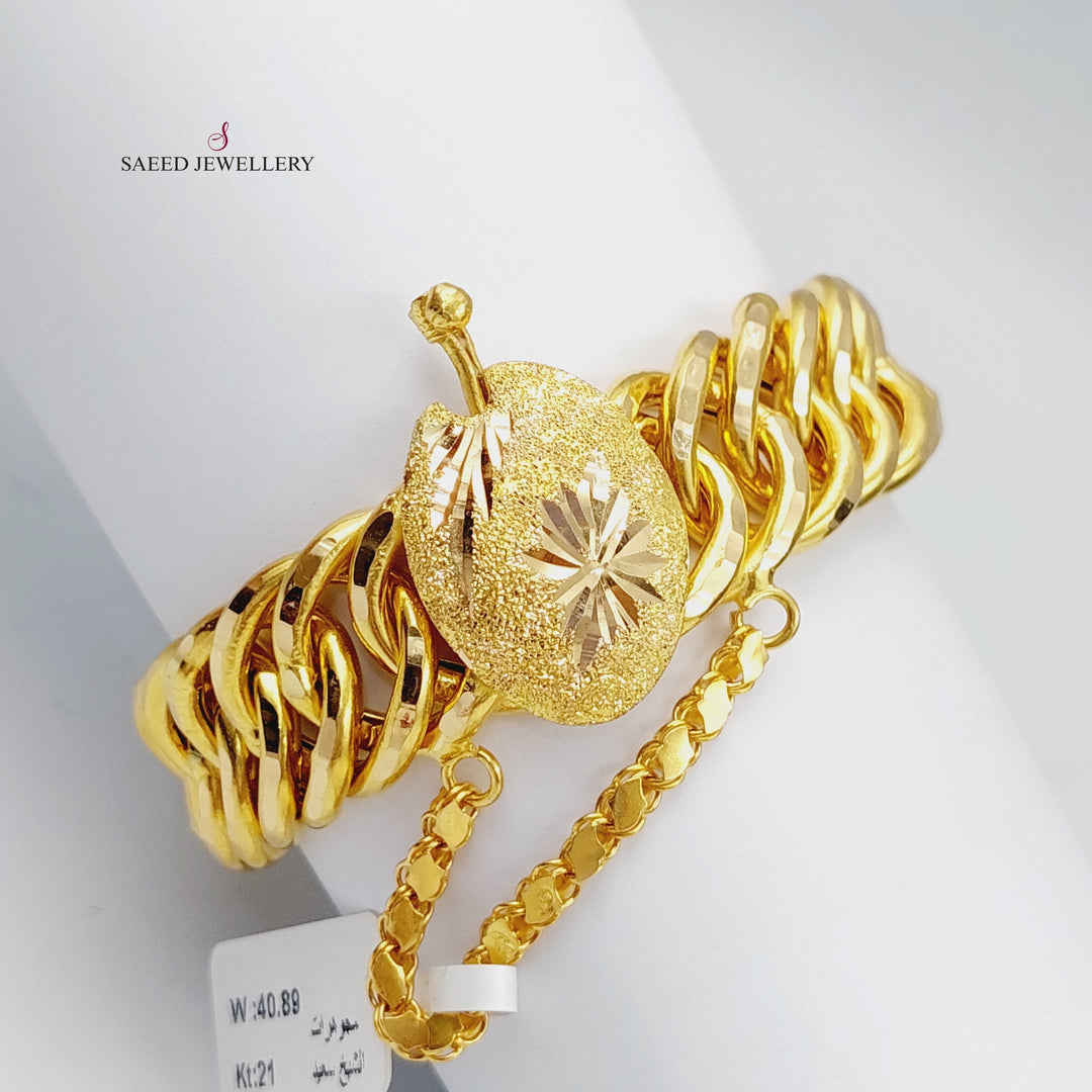 21K Gold Chain Bracelet by Saeed Jewelry - Image 3