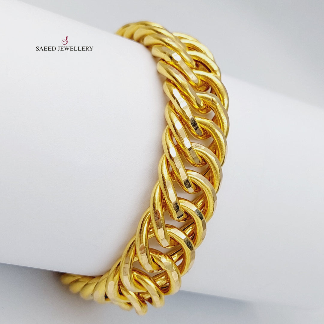 21K Gold Chain Bracelet by Saeed Jewelry - Image 4