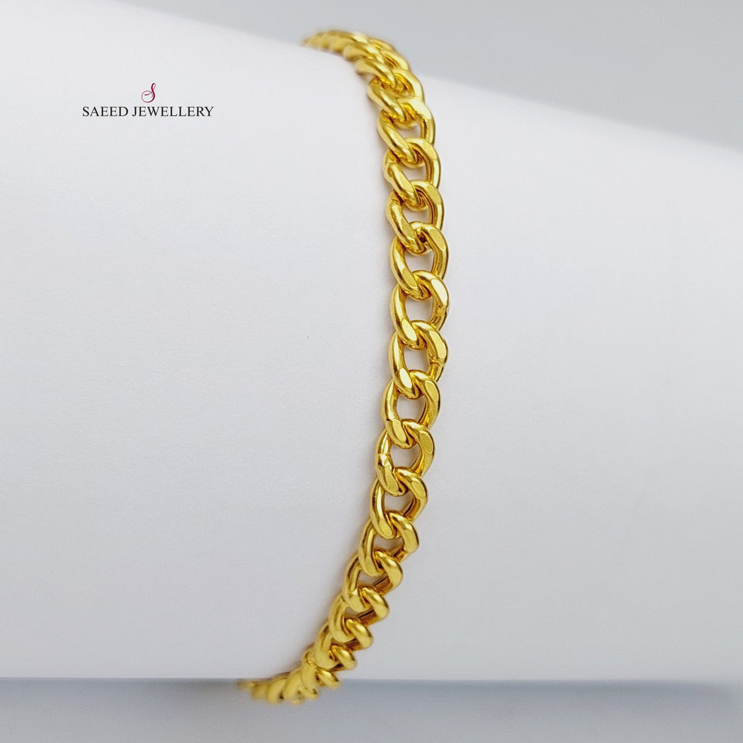 21K Gold 5mm Cuban Links Bracelet by Saeed Jewelry - Image 3