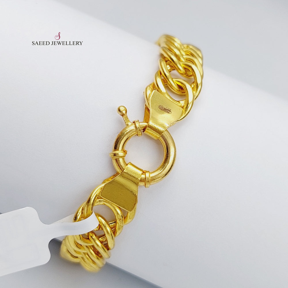 21K Gold Chain Bracelet by Saeed Jewelry - Image 2