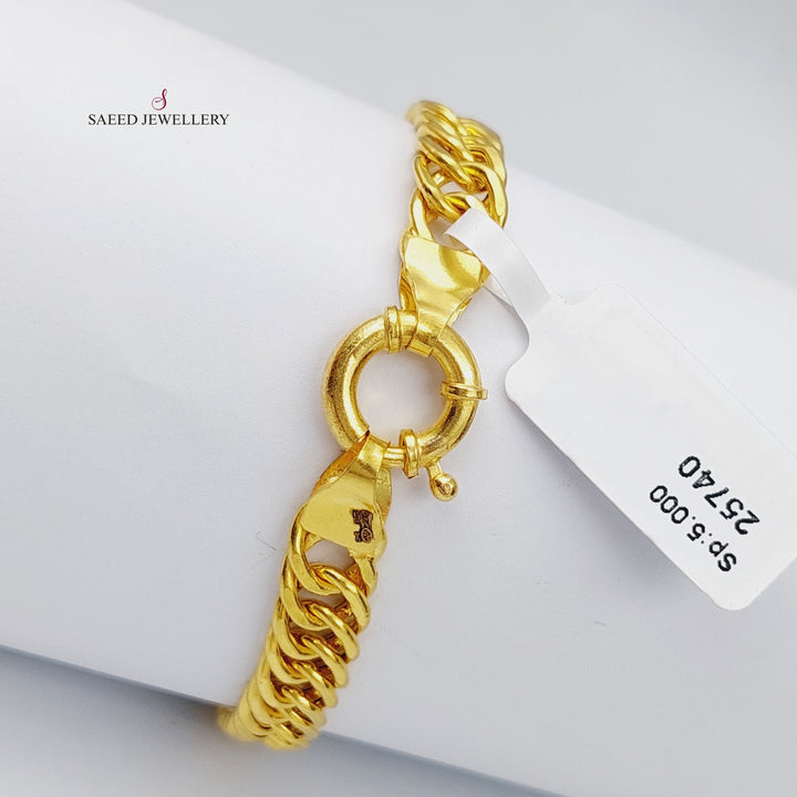 21K Gold Chain Bracelet by Saeed Jewelry - Image 3