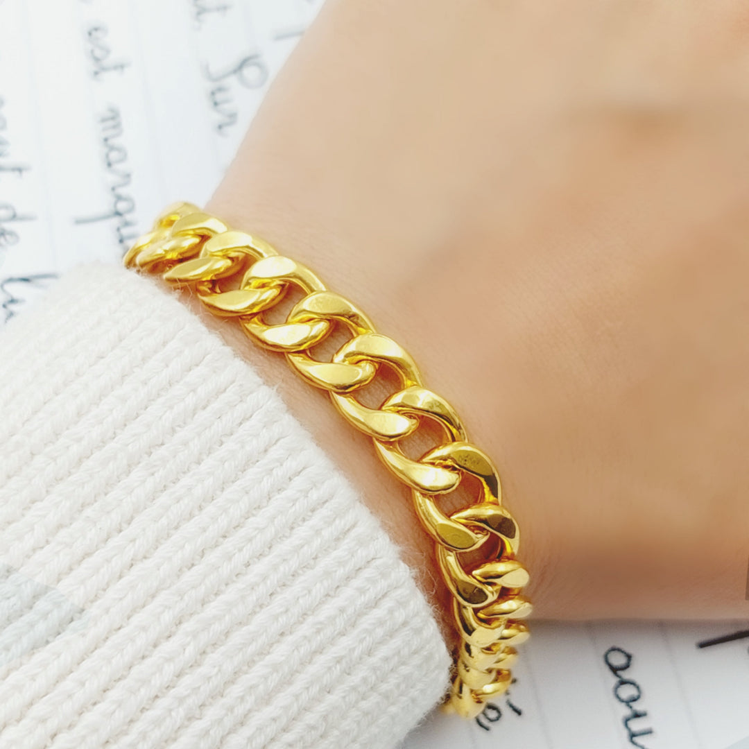 21K Gold Chain Bracelet by Saeed Jewelry - Image 3