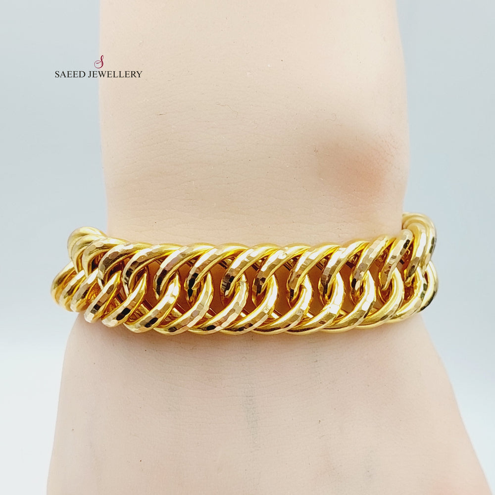 21K Gold Chain Bracelet by Saeed Jewelry - Image 2