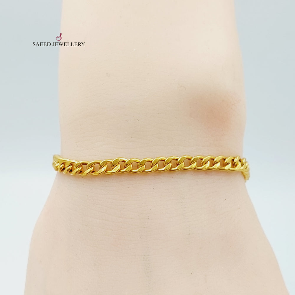 21K Gold Chain Bracelet by Saeed Jewelry - Image 2