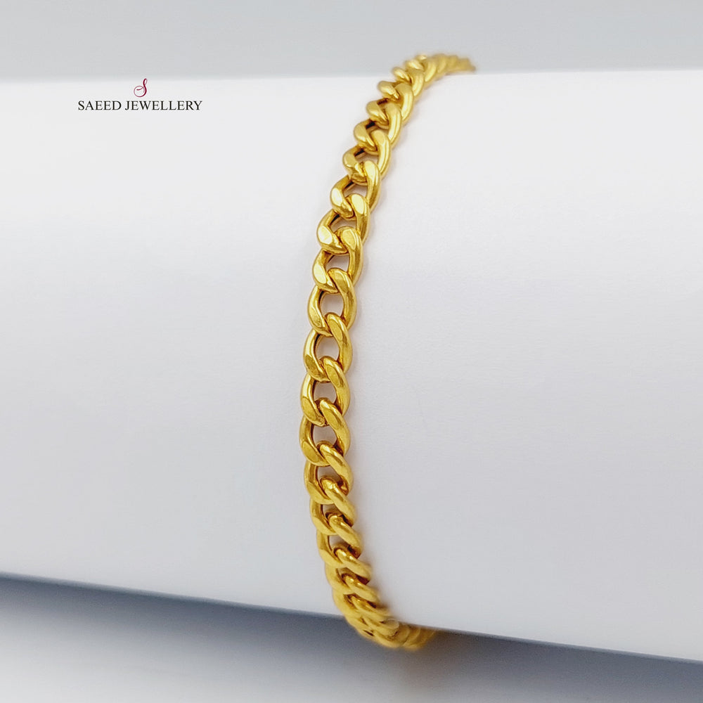 21K Chain Bracelet Made of 21K Yellow Gold by Saeed Jewelry-27057