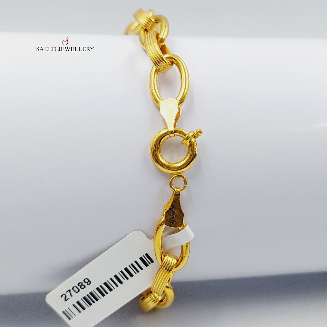 21K Gold Chain Bracelet by Saeed Jewelry - Image 4