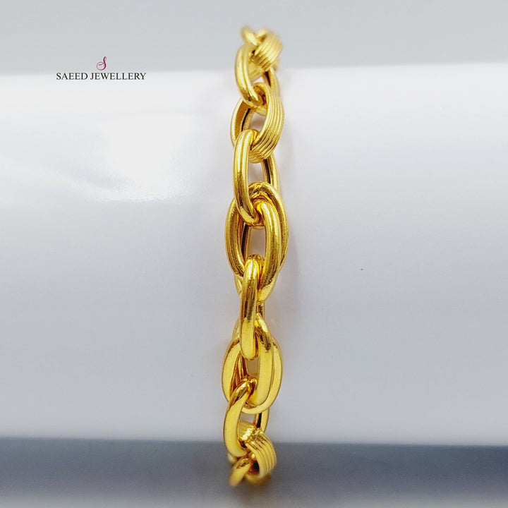 21K Gold Chain Bracelet by Saeed Jewelry - Image 3