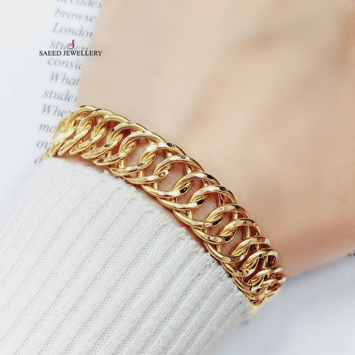 21K Chain Bracelet Made of 21K Yellow Gold by Saeed Jewelry-27134