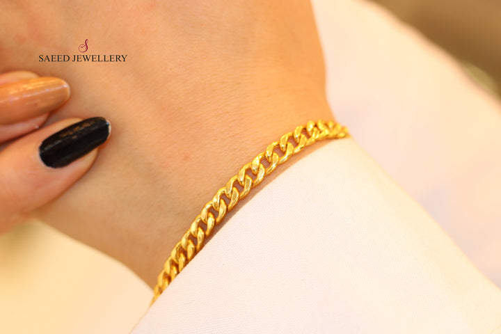 21K Gold Chain Bracelet by Saeed Jewelry - Image 3