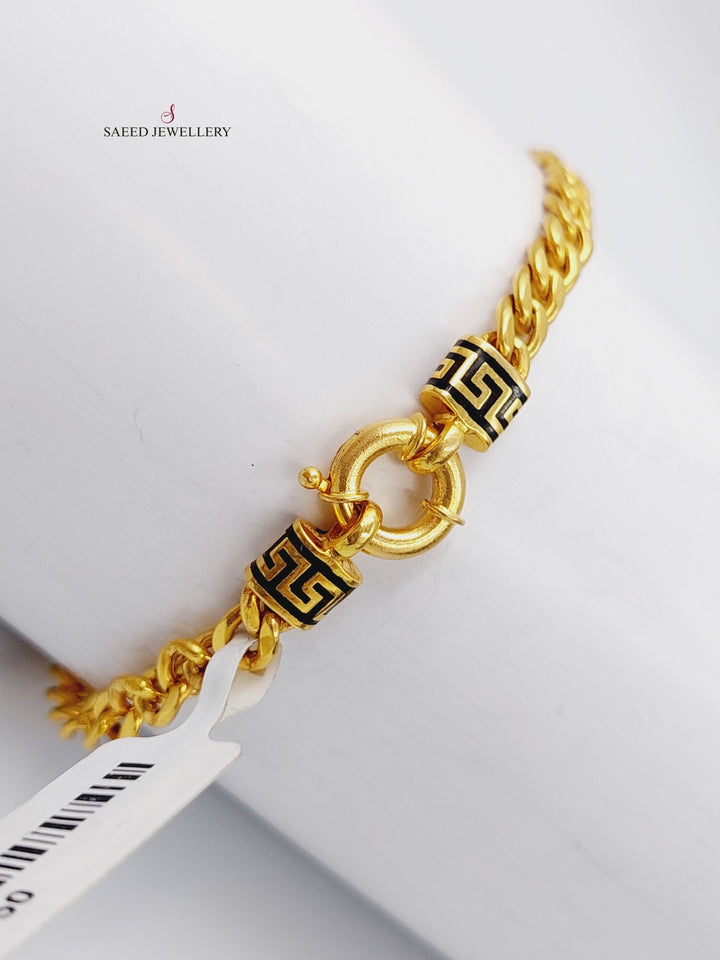 21K Chain Bracelet Made of 21K Yellow Gold by Saeed Jewelry-اسوارة-جنزير-فرزاتشي