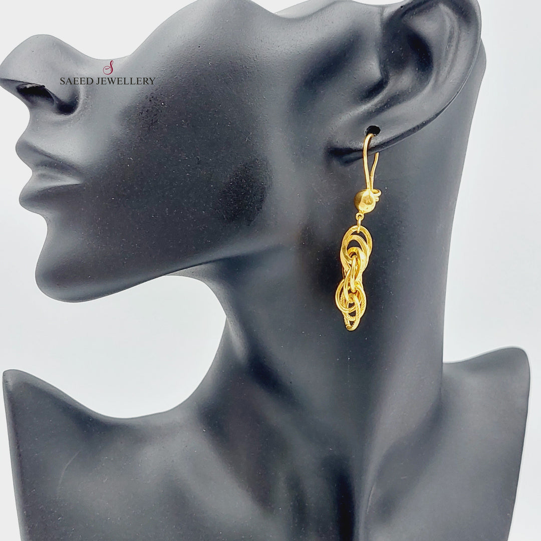 21K Gold Chain Earrings by Saeed Jewelry - Image 2