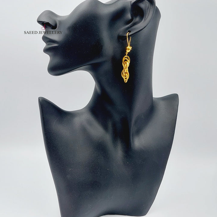 21K Gold Chain Earrings by Saeed Jewelry - Image 3