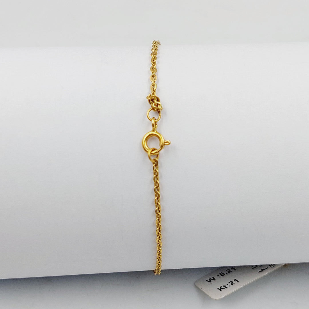 21K Gold Chain Hand Bracelet by Saeed Jewelry - Image 3